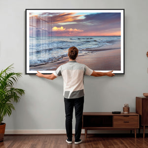 Ocean Sunset Wall Art Canvas Print – Coastal Beach