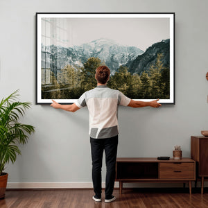 Mountain Forest Wall Art Canvas Print, Alpine Landscape