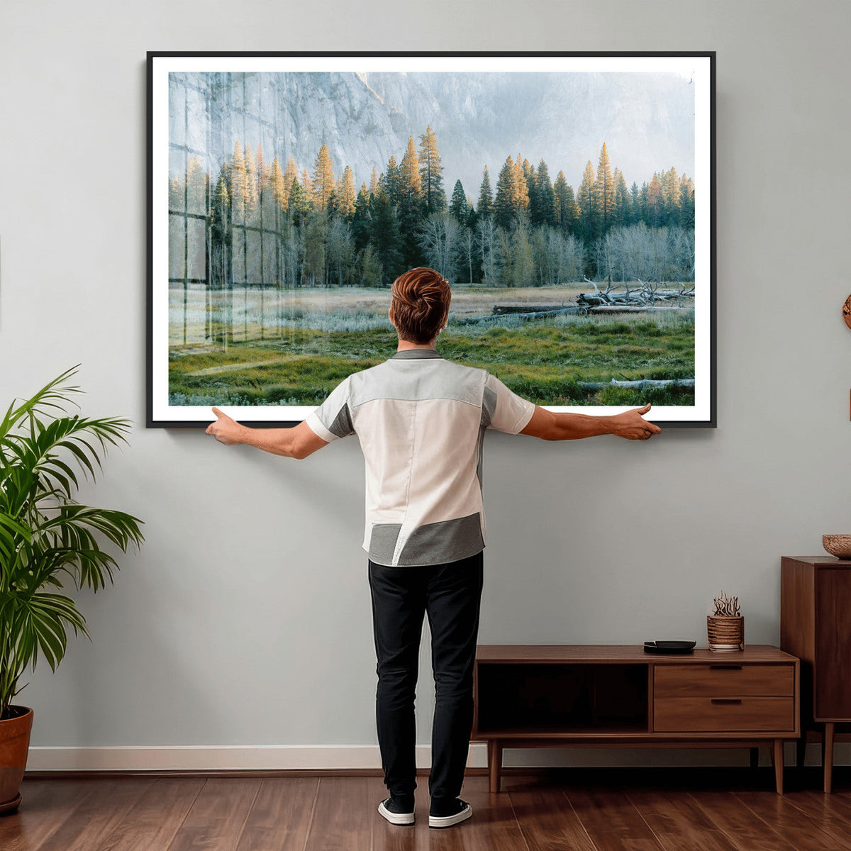 Forest Meadow Wall Art Canvas Print, Pine Tree Landscape