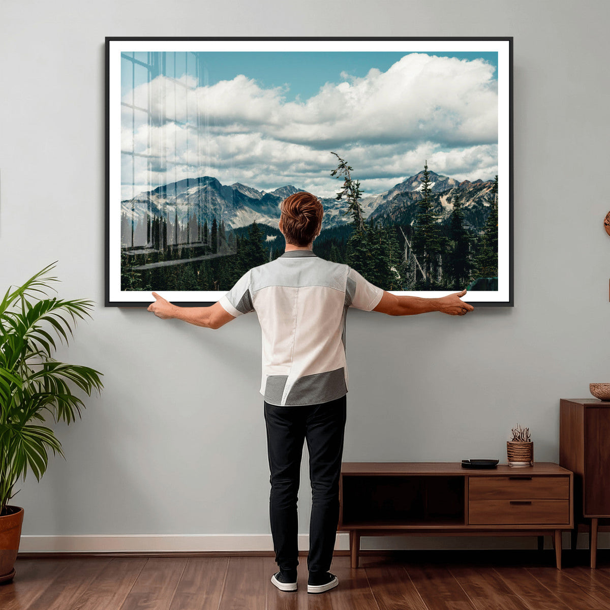 Mountain Forest Wall Art Canvas Print, Alpine Pine Tree