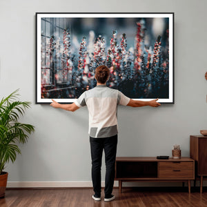 Winter Heather Wall Art Canvas Print, Frosted Floral Nature
