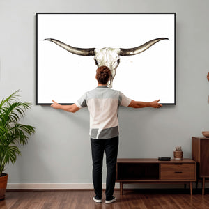 Longhorn Skull Wall Art Canvas Print – Rustic Western
