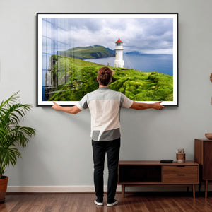 Cliffside Lighthouse Wall Art Canvas Print – Coastal
