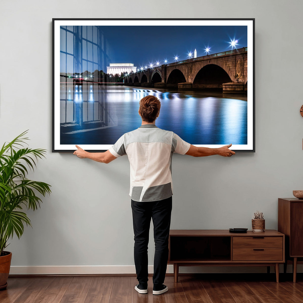 Washington DC Wall Art Canvas Print – Lincoln Memorial Night