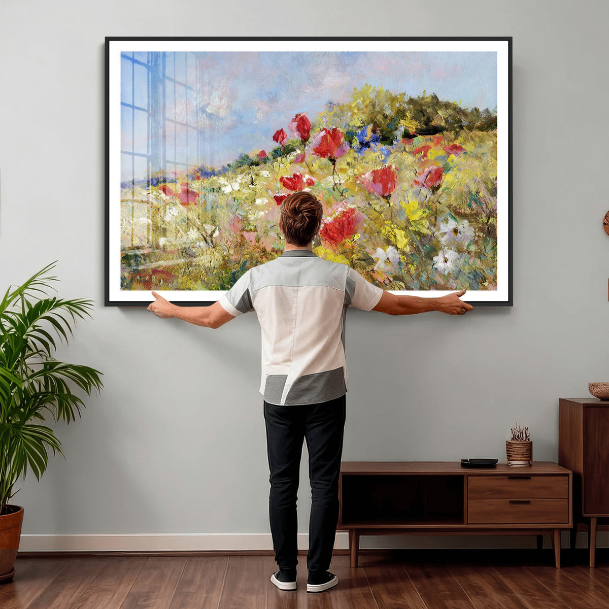 Abstract Mountain Landscape Wall Art Canvas Print – Textured