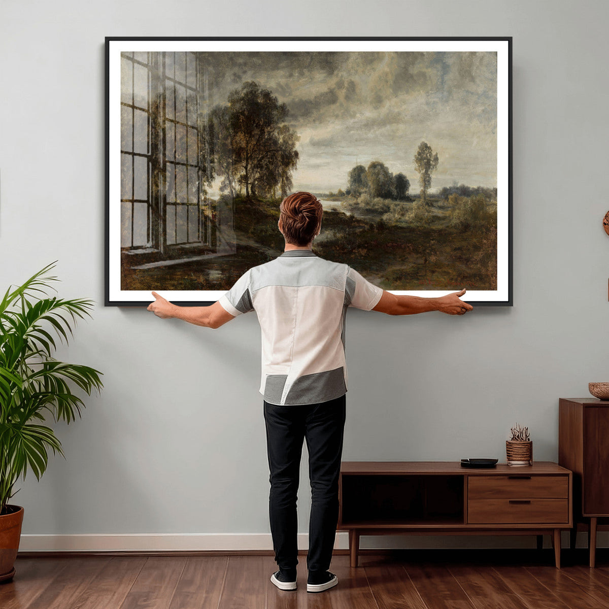 Adolf Dressler Landscape of the Oder River Wall Art Canvas