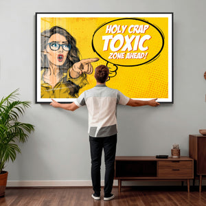 Pop Art Print Bathroom Sign Wall Art Canvas Print — Funny