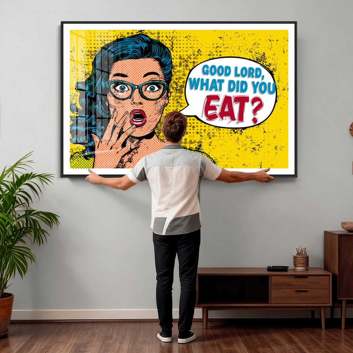 Pop Art Print Bathroom Sign Wall Art Canvas Print — Funny