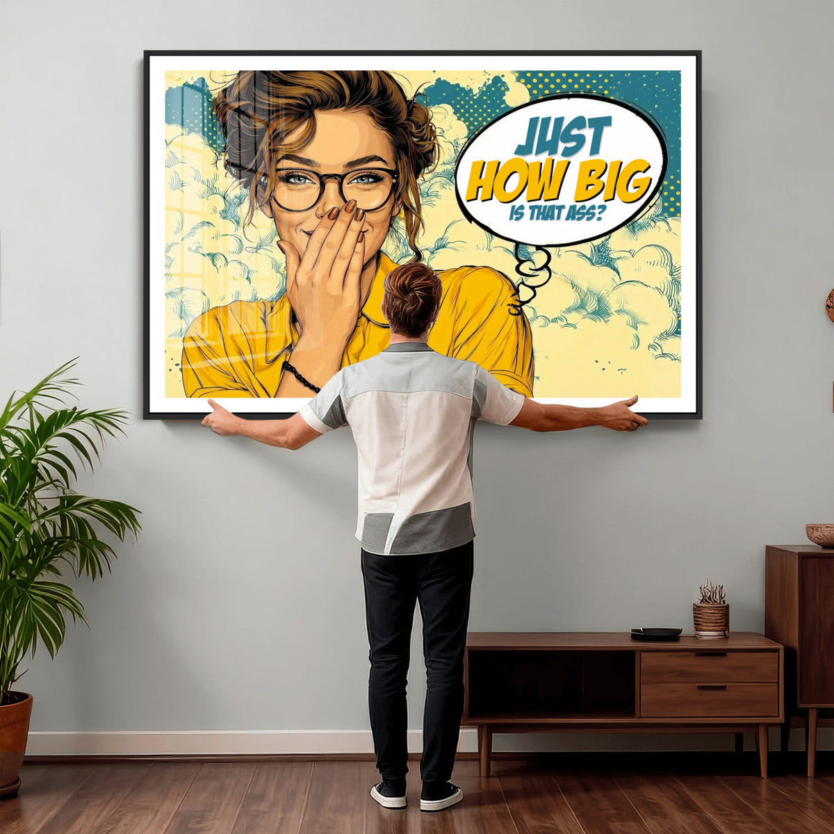 Pop Art Print Bathroom Sign Wall Art Canvas Print — Funny