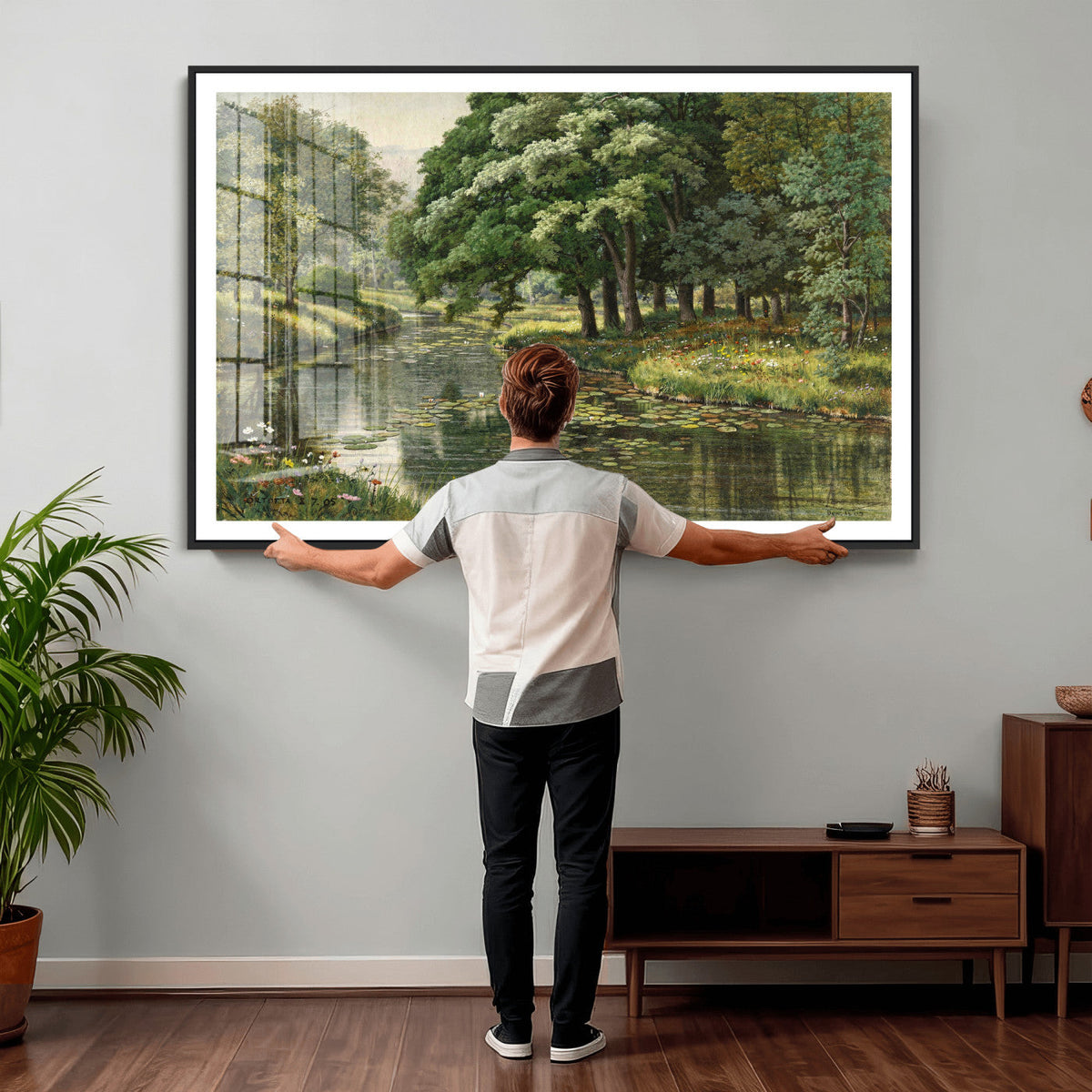 Forest Stream Canvas Wall Art, Peder Monsted A Forest Stream