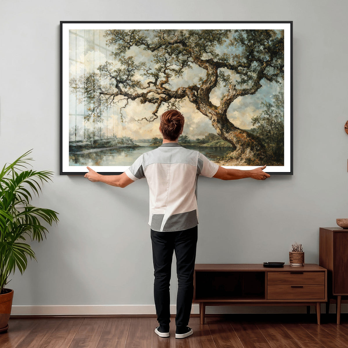 Old Oak Tree Canvas Wall Art, Turner Inspired Romantic