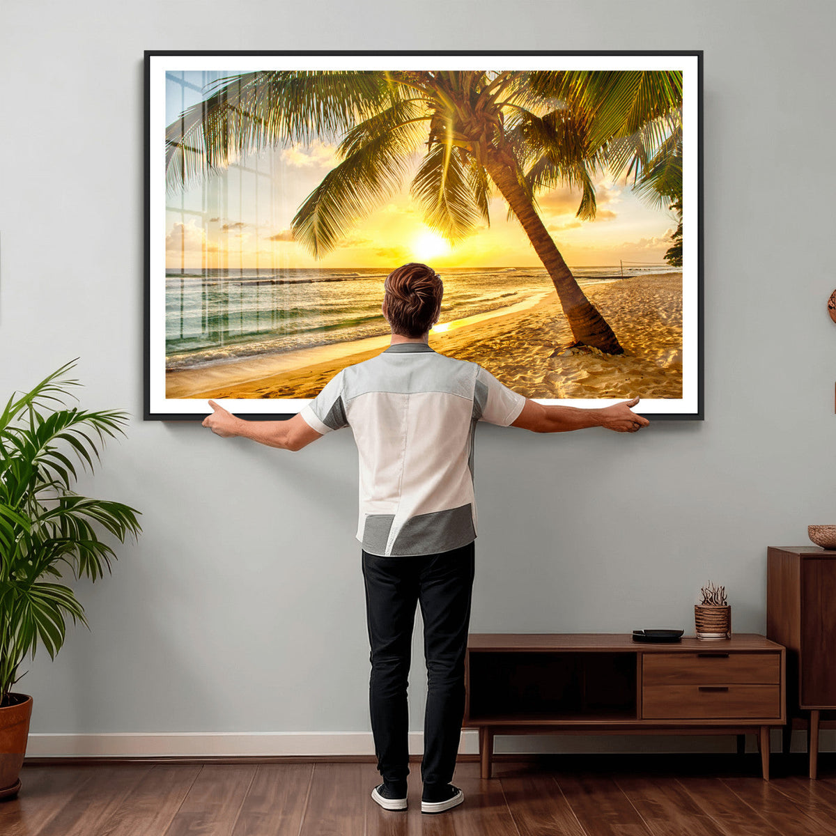 Beach Sunset Canvas Wall Art Print - Tropical Beach Canvas
