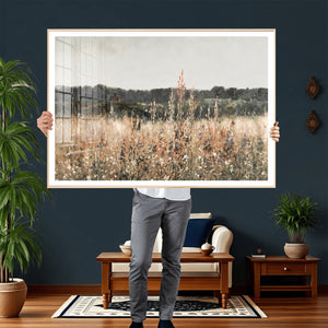 Rustic Field Landscape Wall Art Print, Giclee Canvas Wall