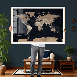 Grunge Wall Art World Map Canvas Print