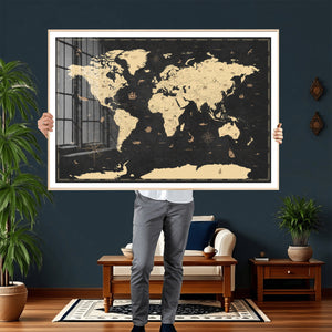 World Map Canvas Print – Detailed Map of the World Wall Art