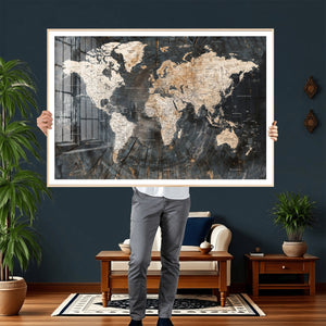 World Map Canvas Print – Detailed Map of the World Wall Art