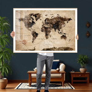 World Map Wall Art Canvas Print