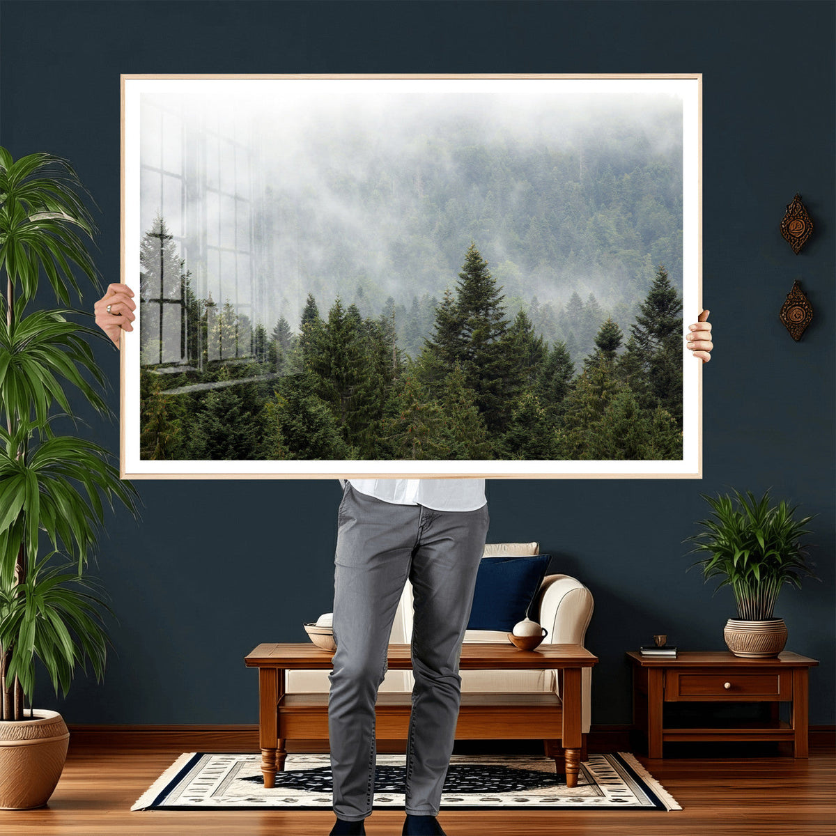 Misty Mountain Forest Wall Art Canvas Print
