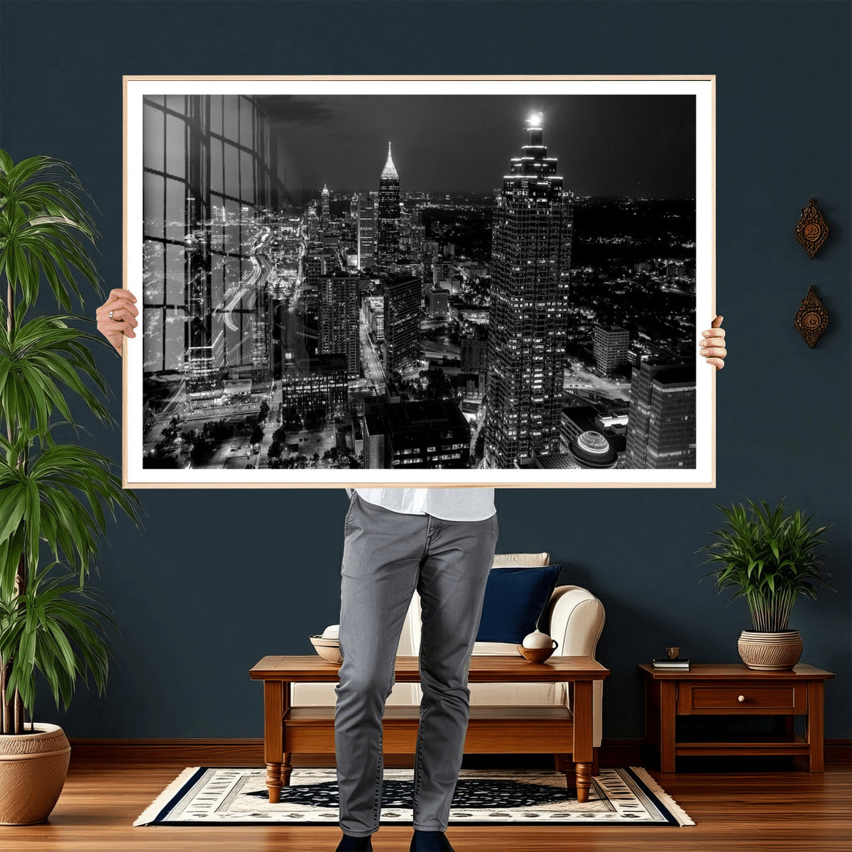 Atlanta Skyline Wall Art Canvas Print, Atlanta Downtown