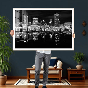 Baltimore Skyline Wall Art Canvas Print, Baltimore Downtown