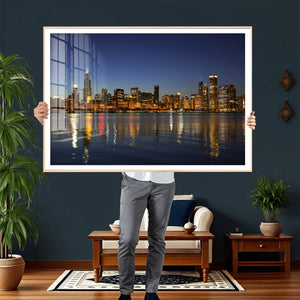 Chicago Wall Art Canvas Print - Chicago City Downtown Night