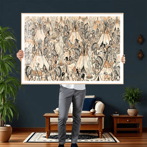 Native American Indian Wall Art Canvas Print - Abstract