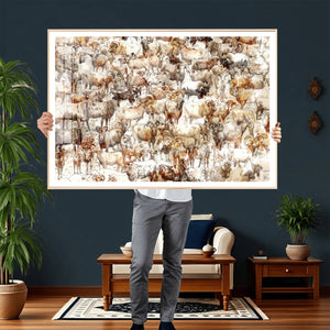 Farmhouse Bighorn Sheep Wall Art Canvas Print - Abstract
