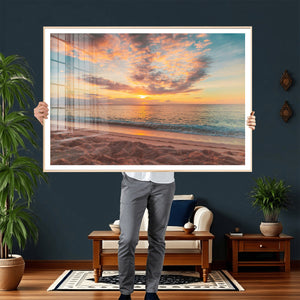 Sunset Beach Wall Art Canvas Print – Soft Coastal