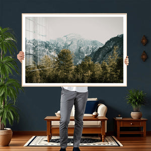 Mountain Forest Wall Art Canvas Print, Alpine Landscape