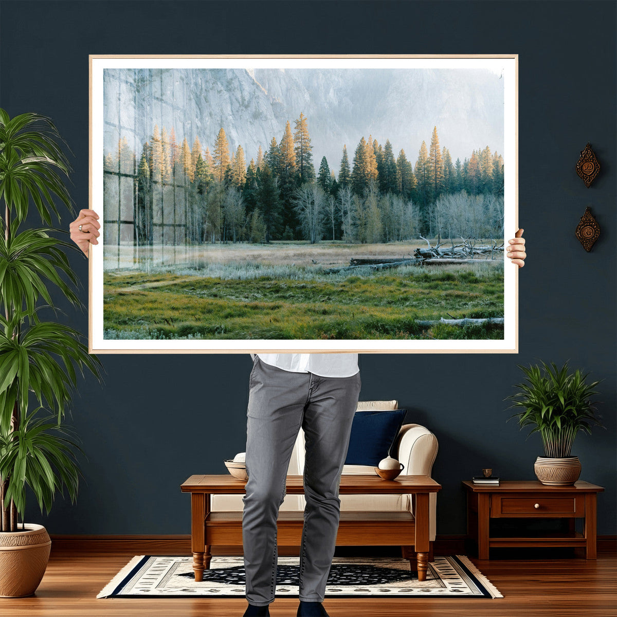 Forest Meadow Wall Art Canvas Print, Pine Tree Landscape