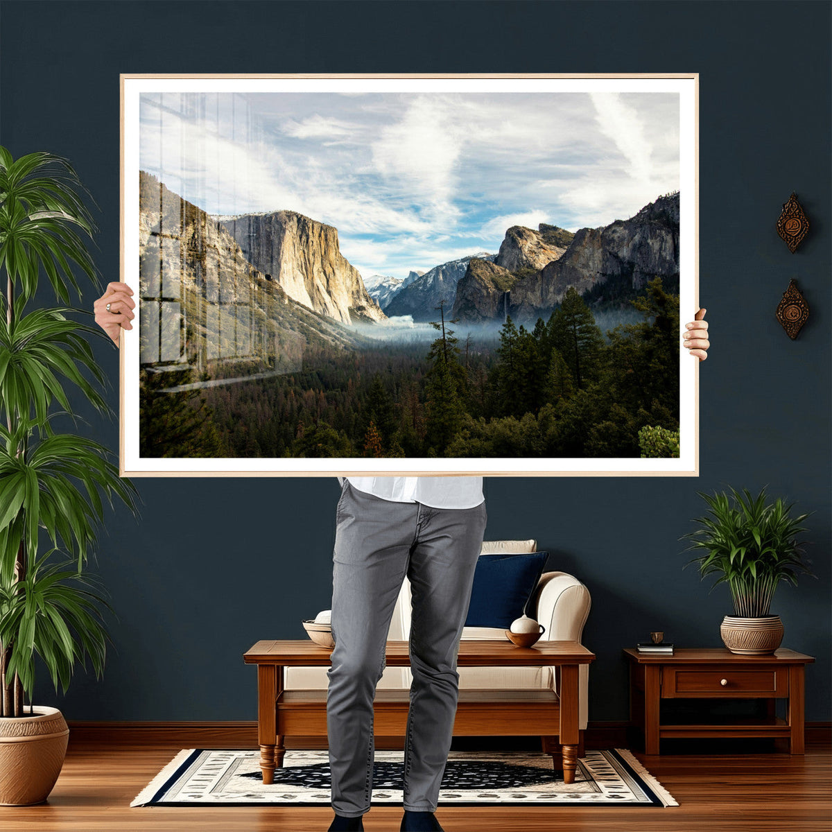 Yosemite Valley Mountain Wall Art Canvas Print, Granite