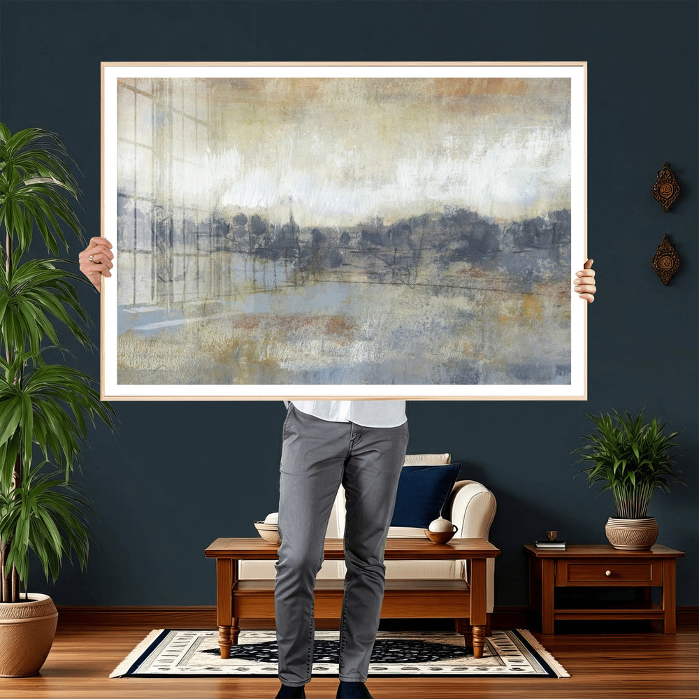 Abstract Neutral Landscape Painting Wall Art