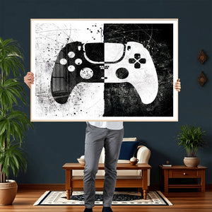 Abstract Gaming Controller Wall Art Canvas Print