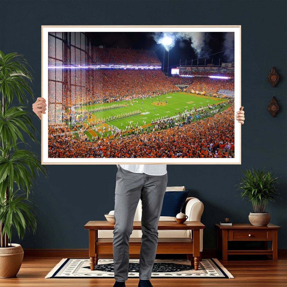 Clemson Football Stadium Wall Art Canvas Print, College