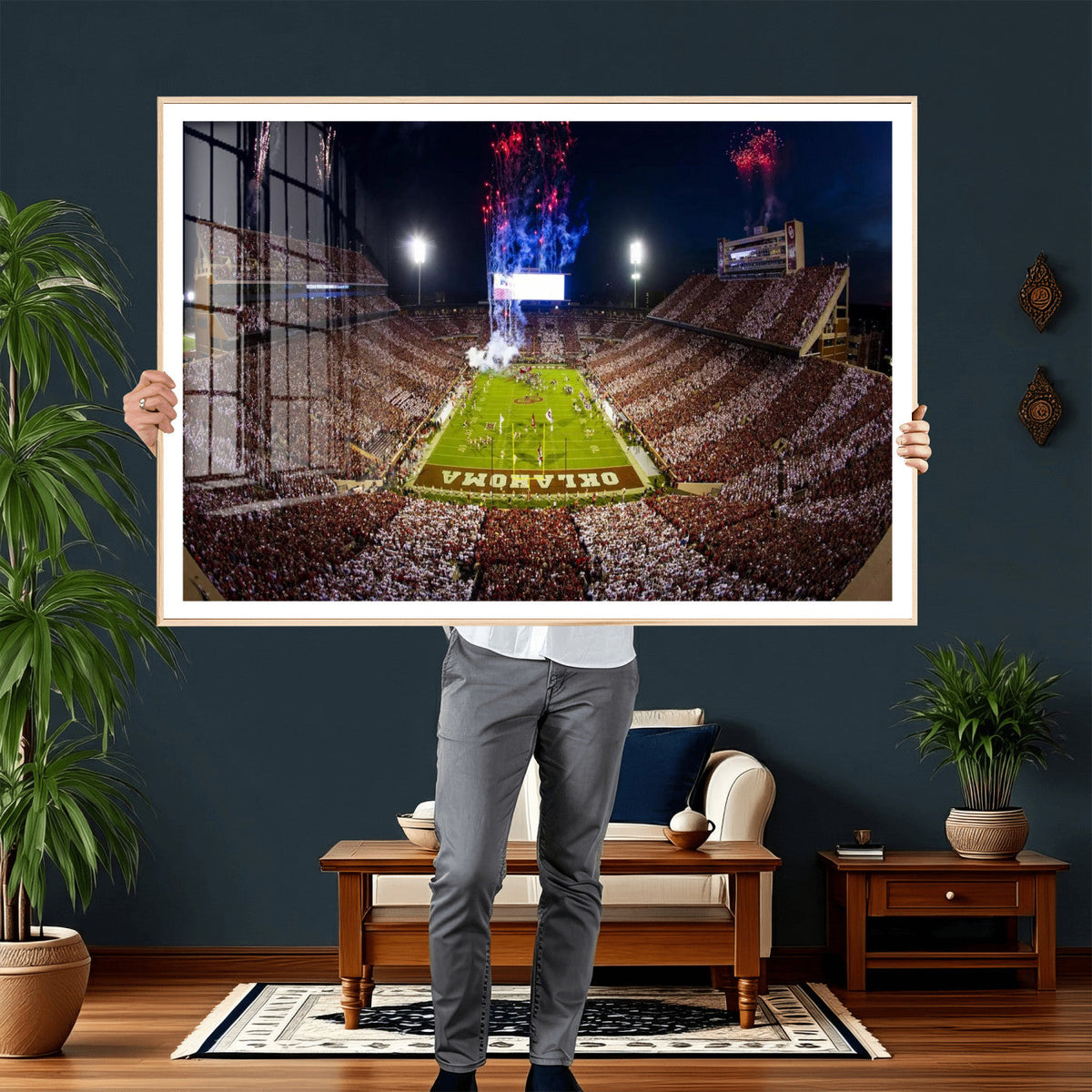 Oklahoma Memorial Stadium Wall Art Canvas Print – Oklahoma