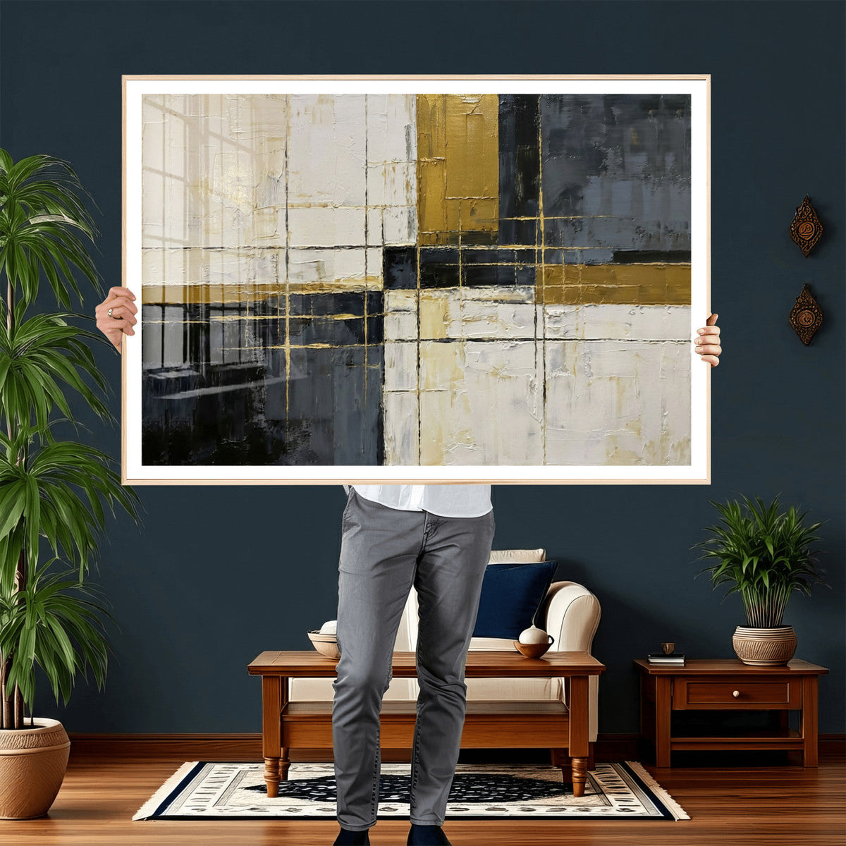 Geometric Abstract Wall Art Canvas Print