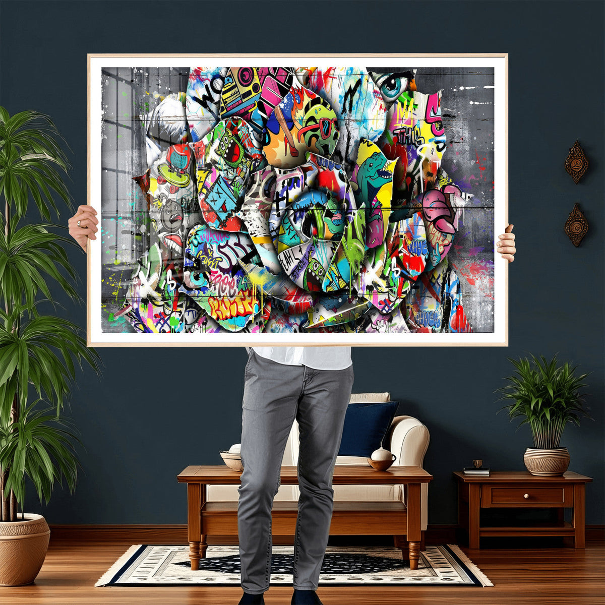 Abstract Graffiti Collage Street Art Wall Art Canvas Print