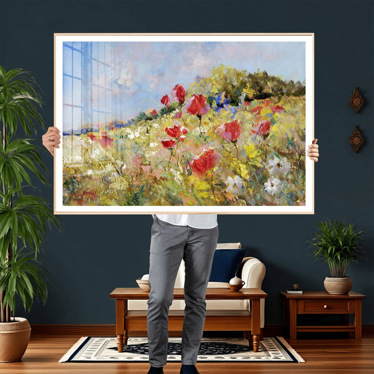 Abstract Mountain Landscape Wall Art Canvas Print – Textured