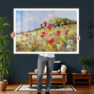 Abstract Mountain Landscape Wall Art Canvas Print – Textured