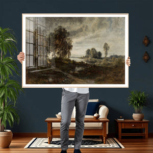 Adolf Dressler Landscape of the Oder River Wall Art Canvas