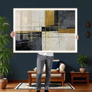 Abstract Gold and Black Wall Art Canvas Print – Modern