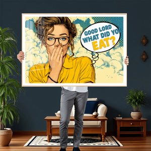 Pop Art Print Bathroom Sign Wall Art Canvas Print — Funny