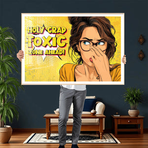 Pop Art Print Bathroom Sign Wall Art Canvas Print — Funny