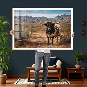 Texas Longhorn Canvas Wall Art Western Bull Desert Moody