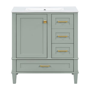 Bathroom Vanity, Modern Bathroom Cabinet With Sink Combo Set, Bathroom Storage Cabinet With A Soft Closing Door And 3 Drawers, Solid Wood Frame