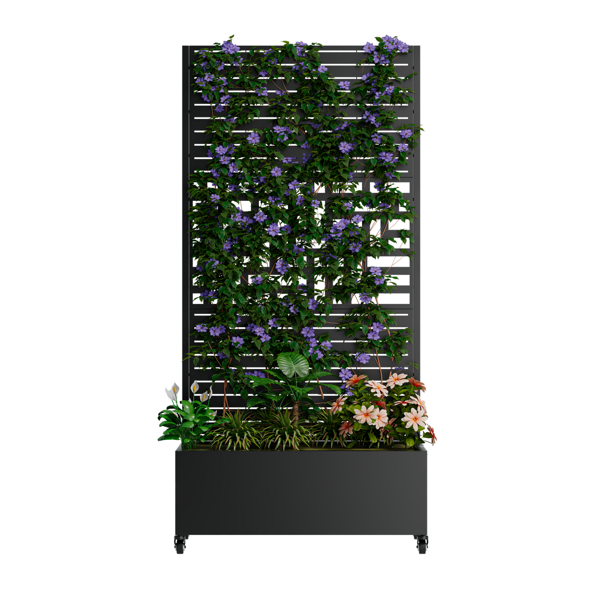Metal Planter Box with Trellis, 73" x 35" x 16" Raised Garden Bed