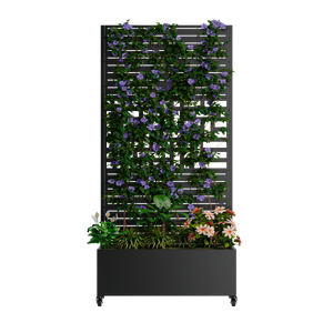 Metal Planter Box with Trellis, 73" x 35" x 16" Raised Garden Bed
