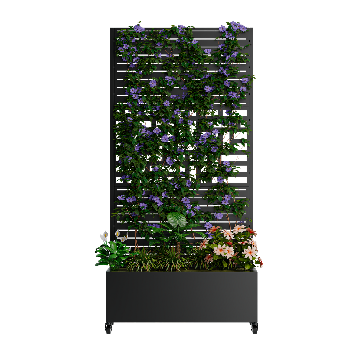 Metal Planter Box with Trellis, 73" x 35" x 16" Raised Garden Bed