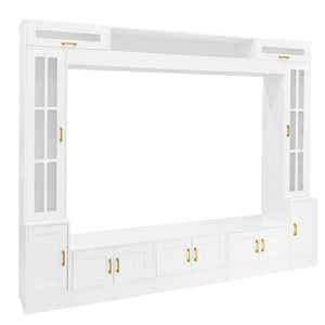 Wall Unit Entertainment Center With Bookshelves For TVs Up To 80"