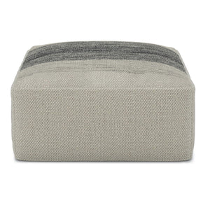 Sabella - Square Woven Outdoor / Indoor Pouf - Gray / White